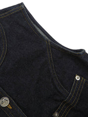 Denim CC Mark Button Vest Indigo