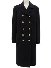 CC Mark Button Double-Breasted Long Coat Navy
