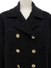 CC Mark Button Double-Breasted Long Coat Navy