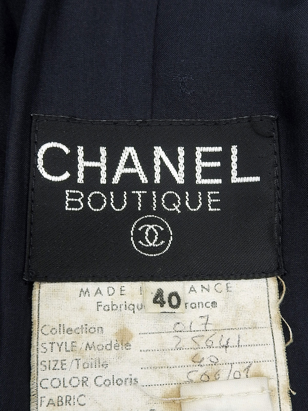 Navy Cashmere CC Mark Button Double-Breasted Long Coat