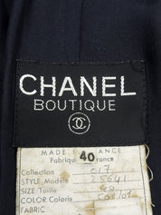 Navy Cashmere CC Mark Button Double-Breasted Long Coat