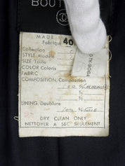 Navy Cashmere CC Mark Button Double-Breasted Long Coat