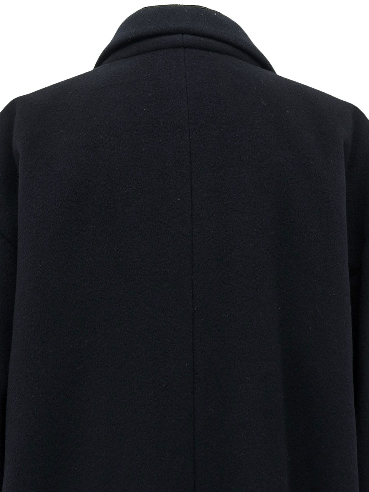 Navy Cashmere CC Mark Button Double-Breasted Long Coat