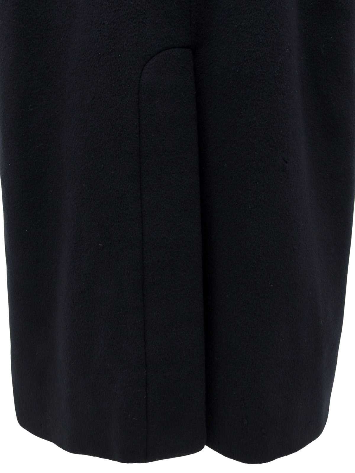 Navy Cashmere CC Mark Button Double-Breasted Long Coat