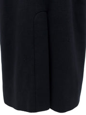 Navy Cashmere CC Mark Button Double-Breasted Long Coat