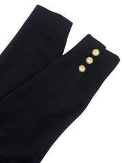 Navy Cashmere CC Mark Button Double-Breasted Long Coat