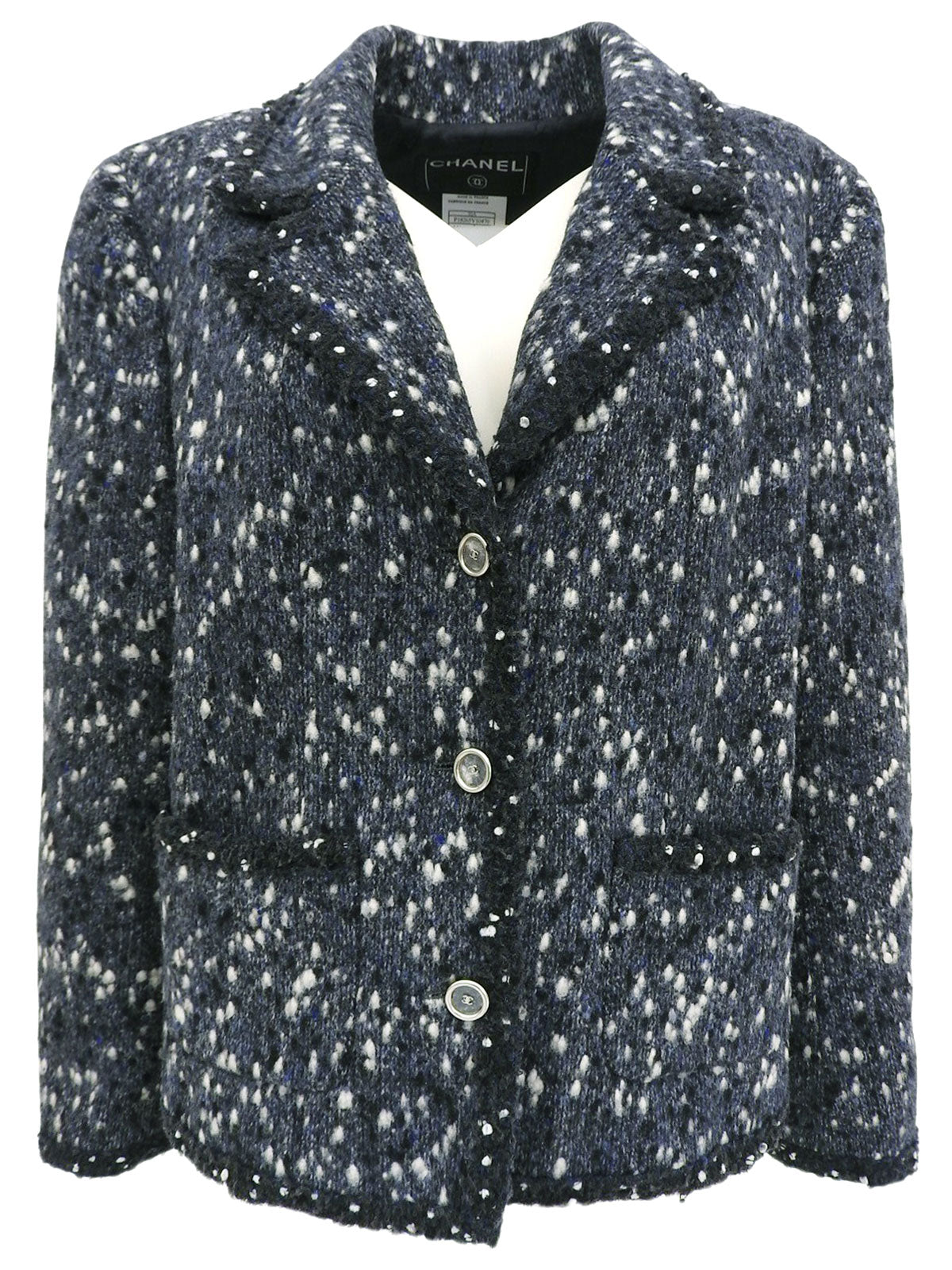 2001 Tweed CC Mark Button Jacket Blue/Gray