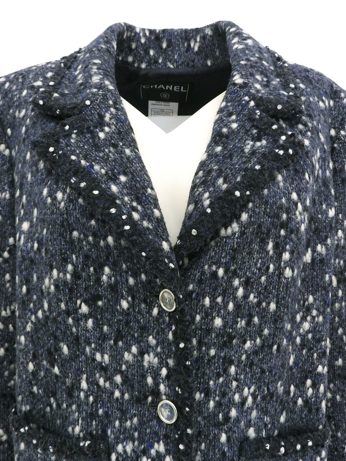 2001 Tweed CC Mark Button Jacket Blue/Gray