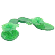 Rubber Camellia CC Mark Sandals Green
