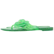 Rubber Camellia CC Mark Sandals Green