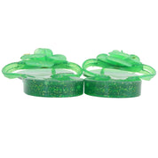 Rubber Camellia CC Mark Sandals Green