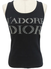 ラインストーンロゴタンクトップ ブラック