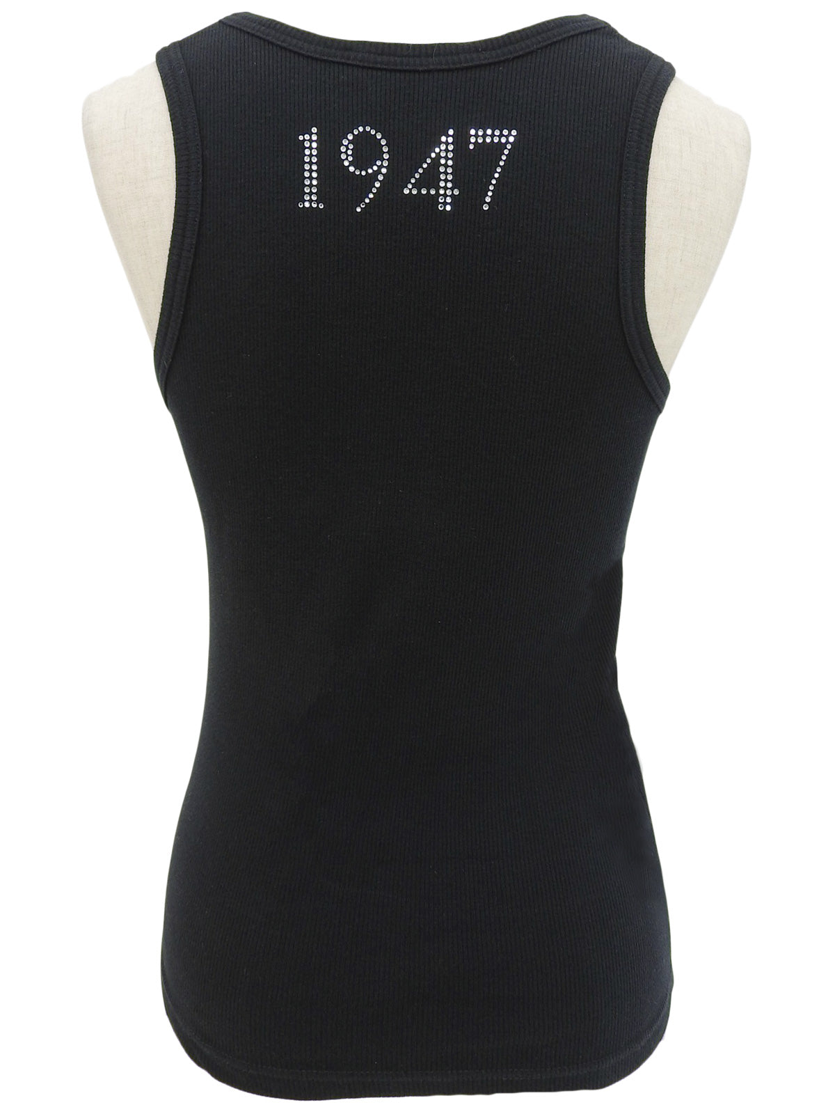ラインストーンロゴタンクトップ ブラック