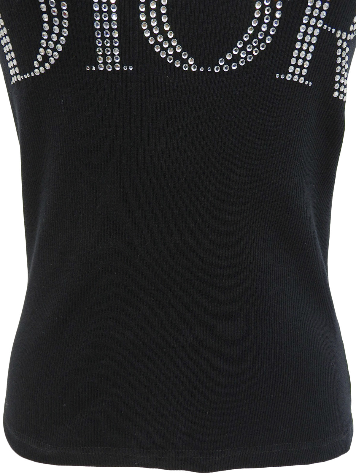 ラインストーンロゴタンクトップ ブラック