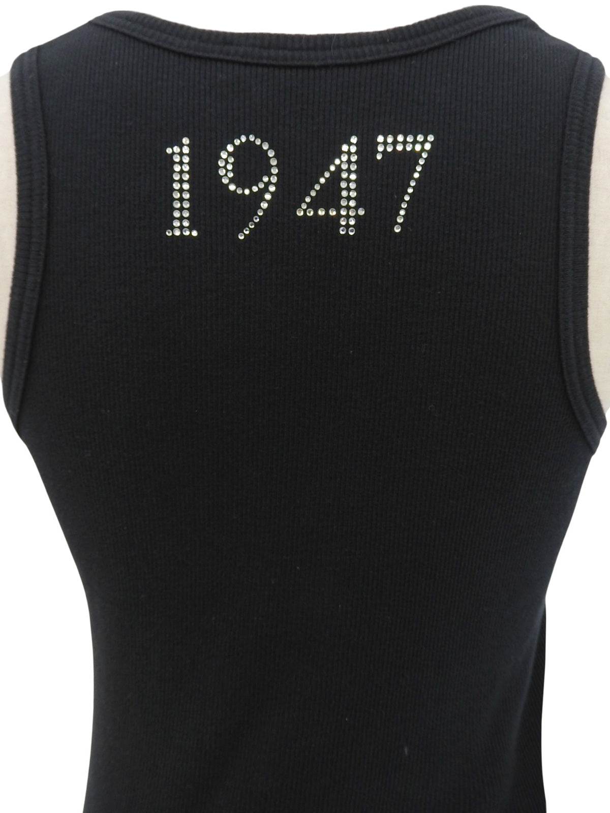 ラインストーンロゴタンクトップ ブラック