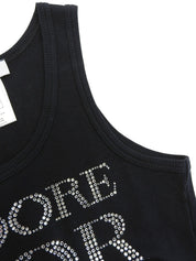 ラインストーンロゴタンクトップ ブラック