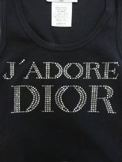 ラインストーンロゴタンクトップ ブラック