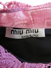 ハートレースノースリーブブラウス ブラック/ピンク