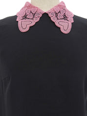 ハートレースノースリーブブラウス ブラック/ピンク