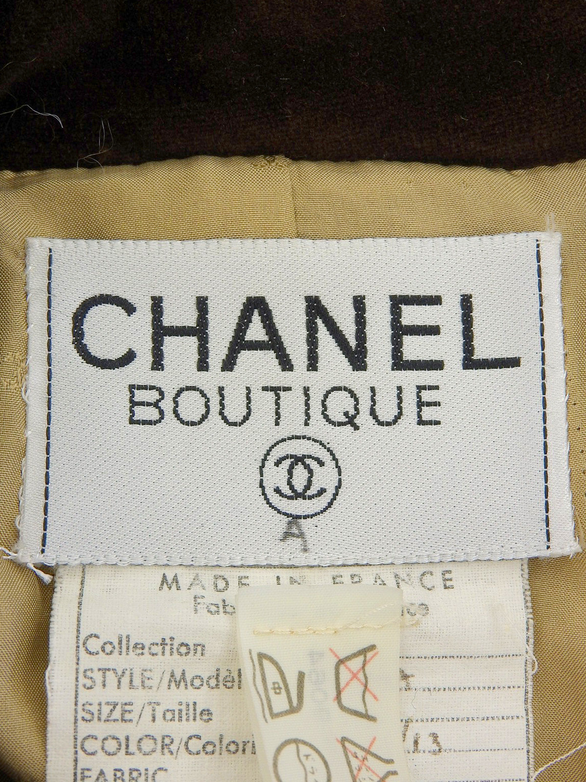 Tweed CC Mark Button Set in Beige/Brown