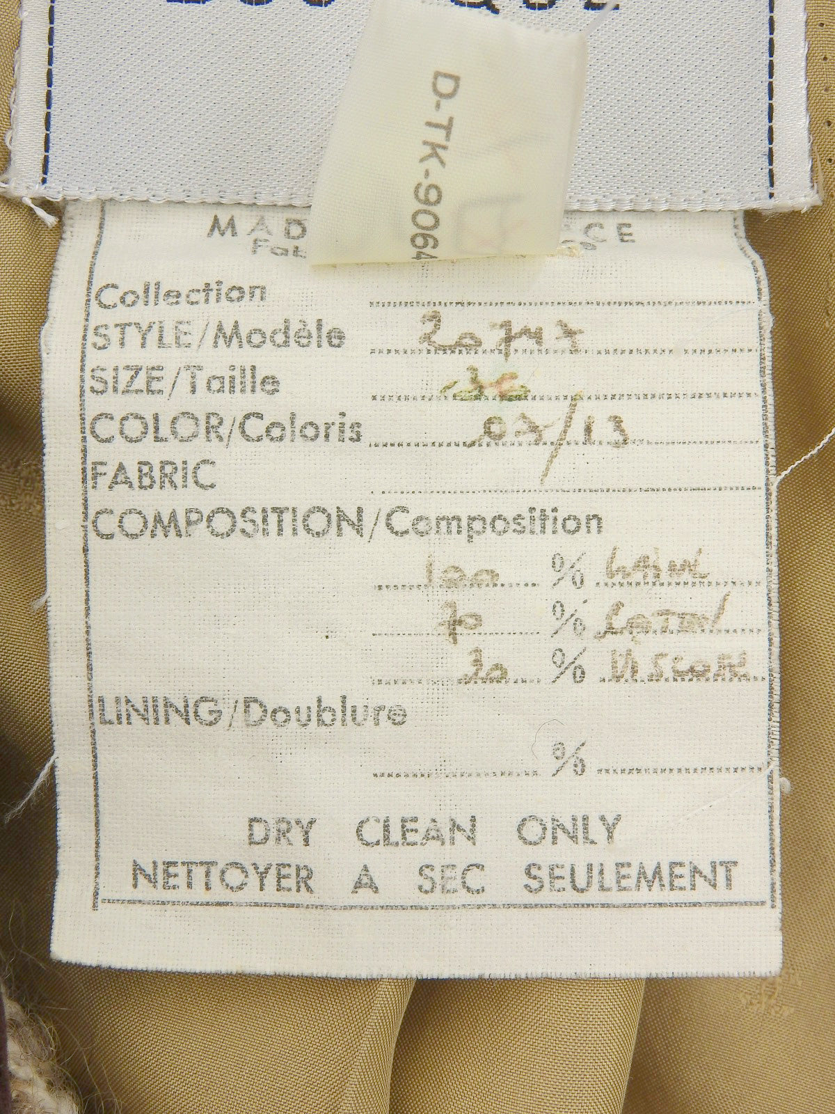 Tweed CC Mark Button Set in Beige/Brown