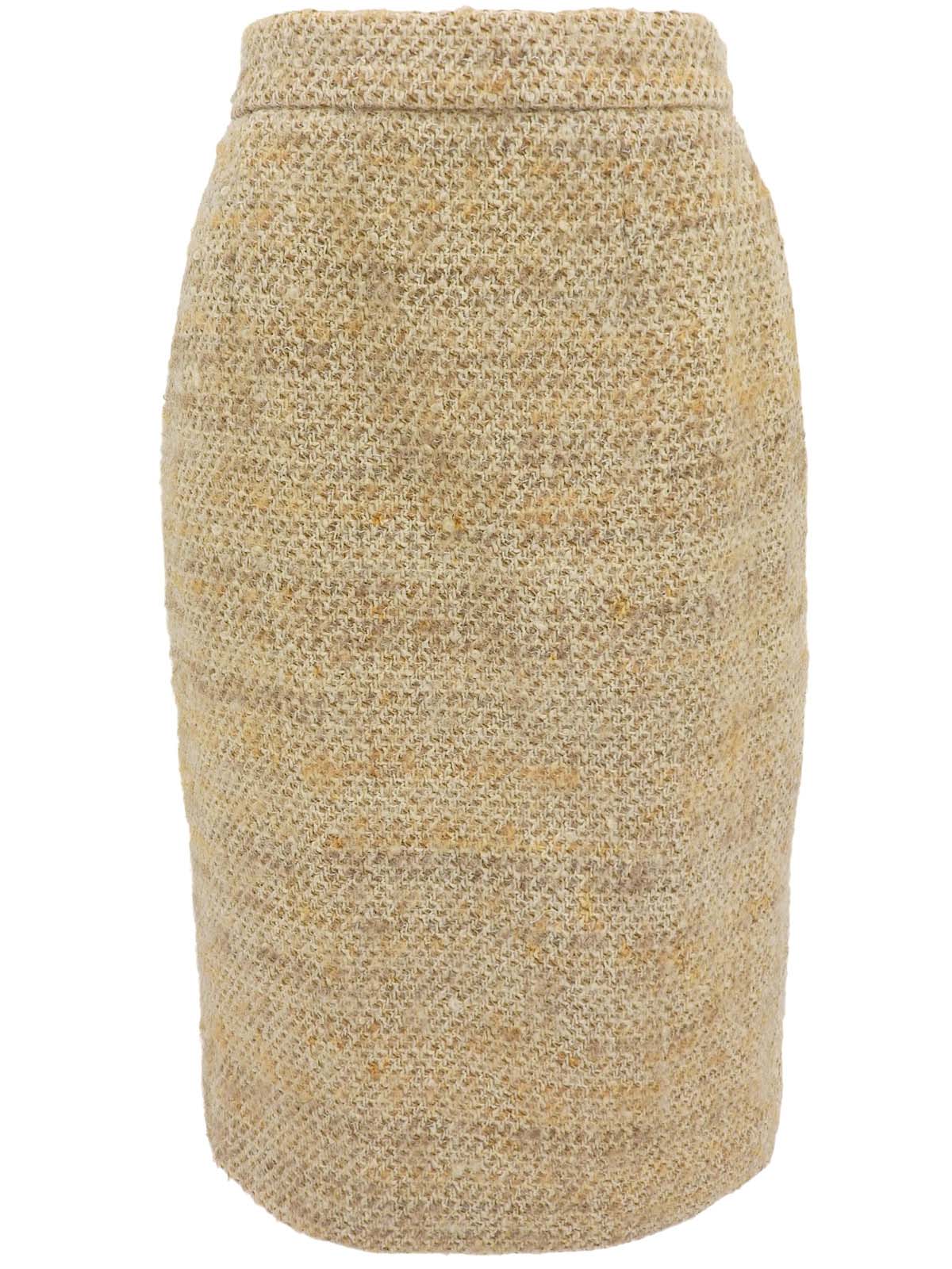 Tweed CC Mark Button Set in Beige/Brown