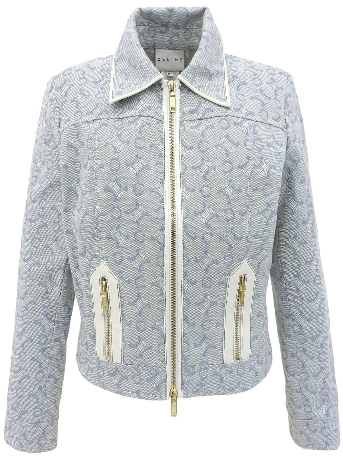 デニムマカダムパターンジャケット ライトブルー