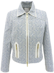 デニムマカダムパターンジャケット ライトブルー