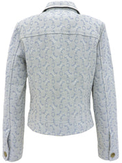 デニムマカダムパターンジャケット ライトブルー