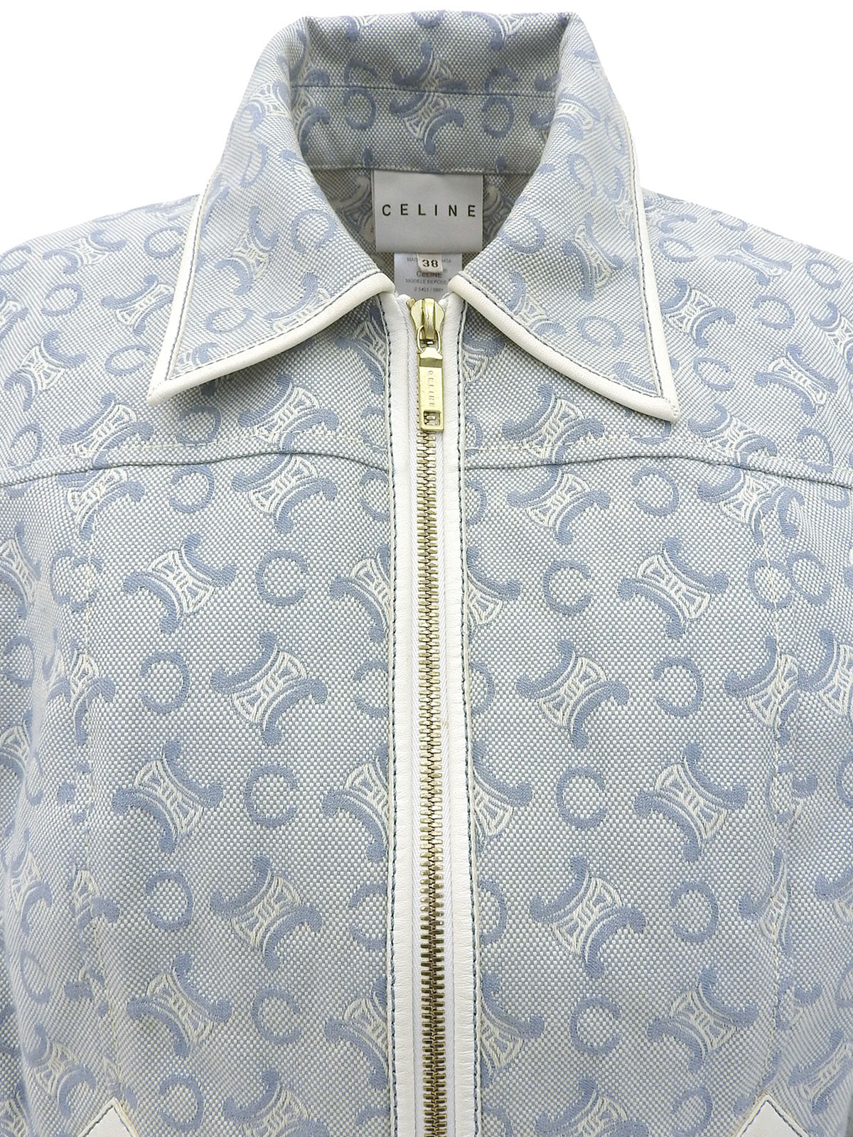 デニムマカダムパターンジャケット ライトブルー