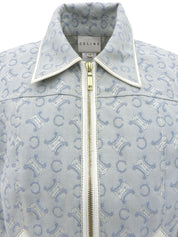 デニムマカダムパターンジャケット ライトブルー