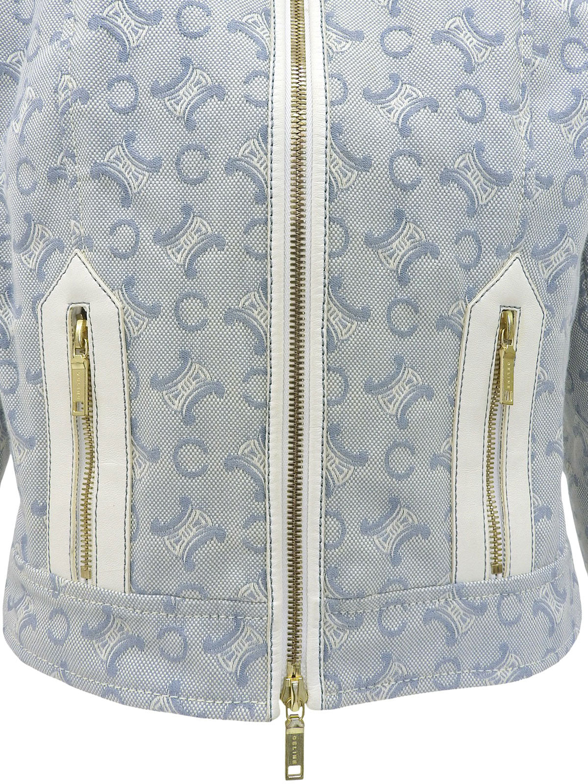 デニムマカダムパターンジャケット ライトブルー