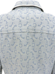 デニムマカダムパターンジャケット ライトブルー