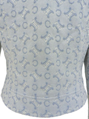 デニムマカダムパターンジャケット ライトブルー