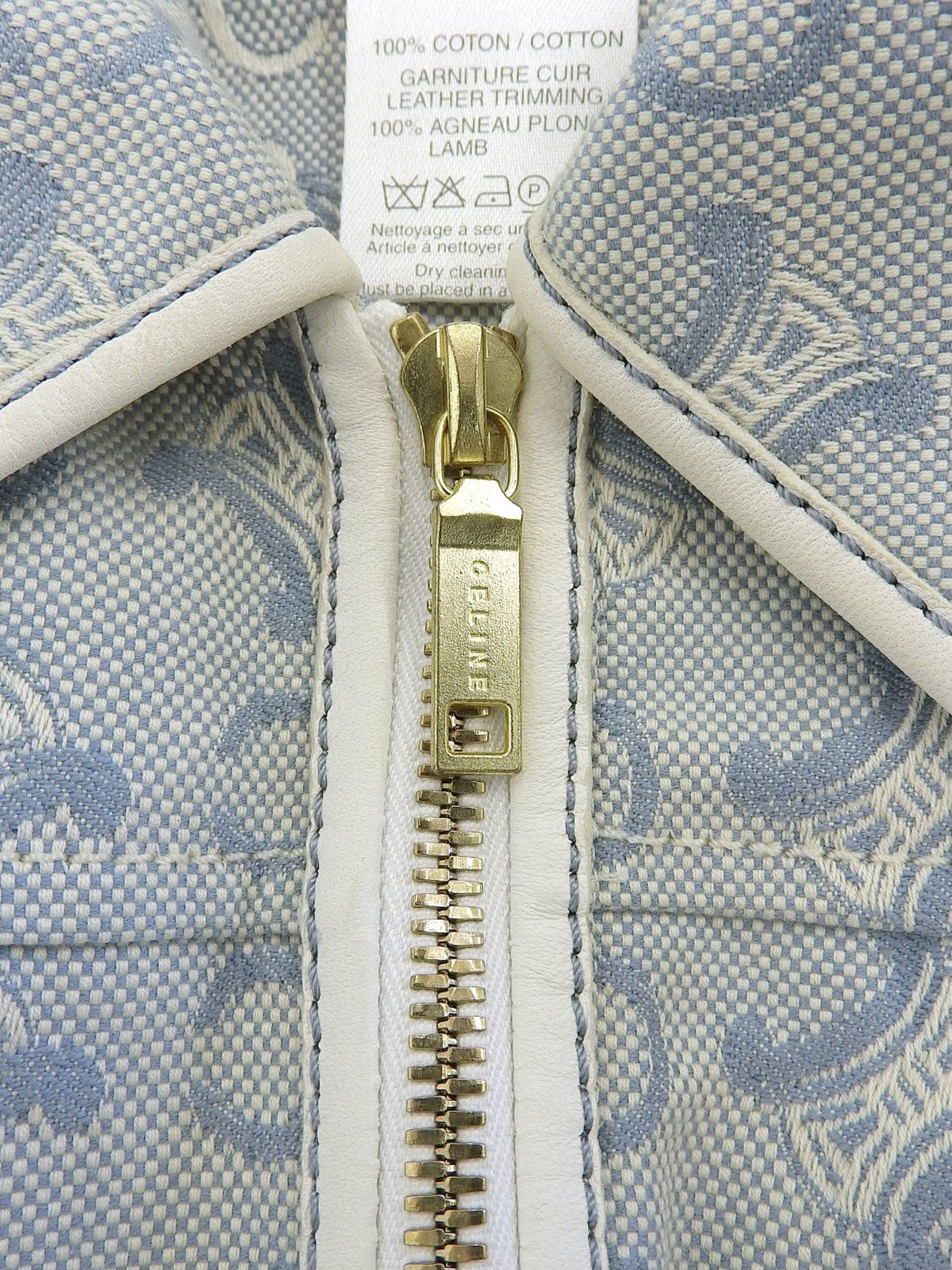 デニムマカダムパターンジャケット ライトブルー