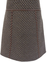 Leather Piping Sleeveless Dress Brown/Multi