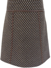 Leather Piping Sleeveless Dress #38 Brown/Multi