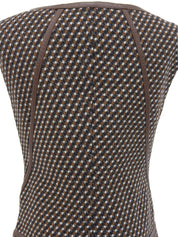 Leather Piping Sleeveless Dress Brown/Multi