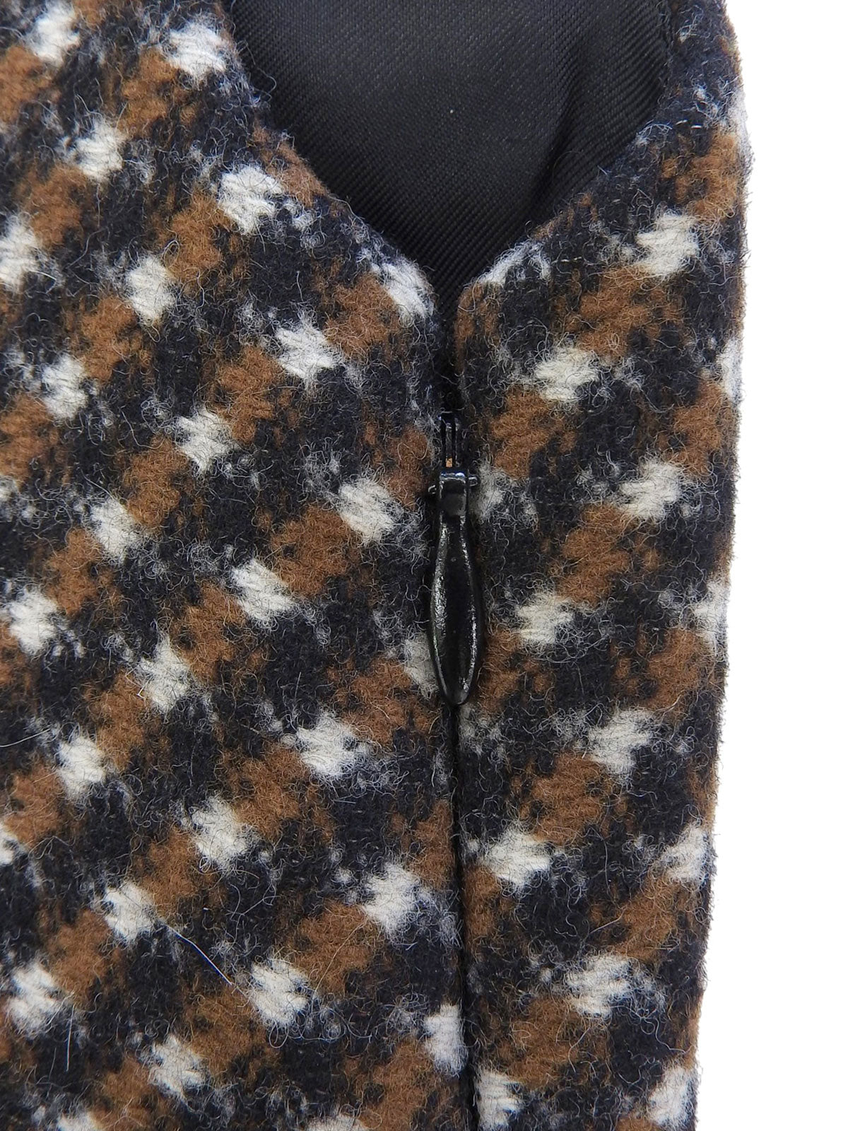 Leather Piping Sleeveless Dress #38 Brown/Multi