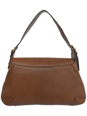 Horsebit Plate Shoulder Bag Brown