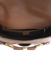 Horsebit Plate Shoulder Bag Brown