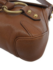 Horsebit Plate Shoulder Bag Brown