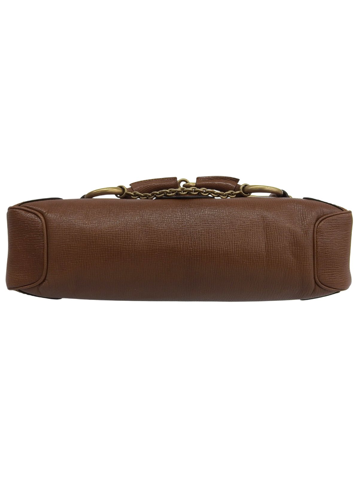 Horsebit Plate Shoulder Bag Brown