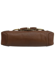 Horsebit Plate Shoulder Bag Brown