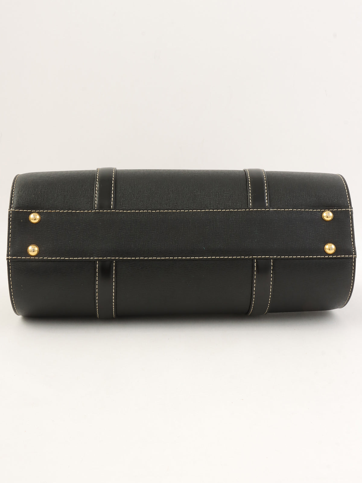 ロゴプレートハンドバッグ ブラック