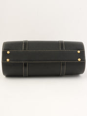 ロゴプレートハンドバッグ ブラック