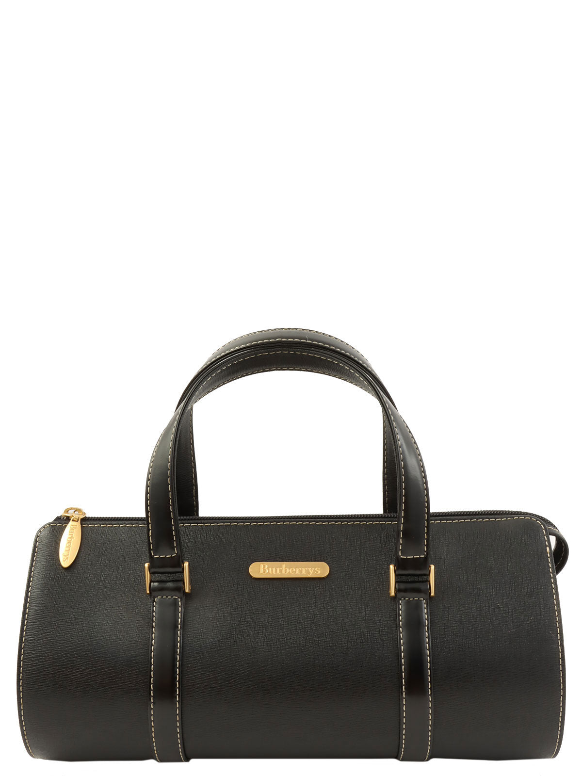 ロゴプレートハンドバッグ ブラック