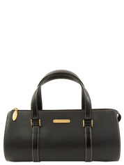 ロゴプレートハンドバッグ ブラック