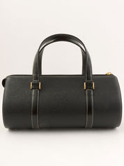 ロゴプレートハンドバッグ ブラック