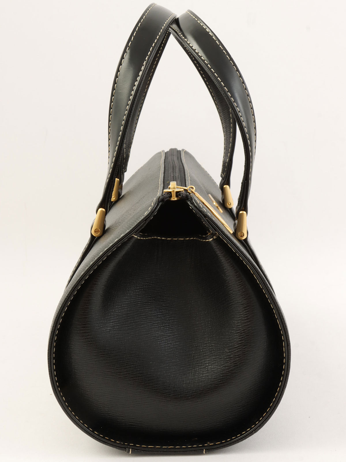 ロゴプレートハンドバッグ ブラック